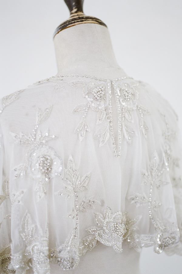 Embroidered Bridal Cape with Crystals - Style 003