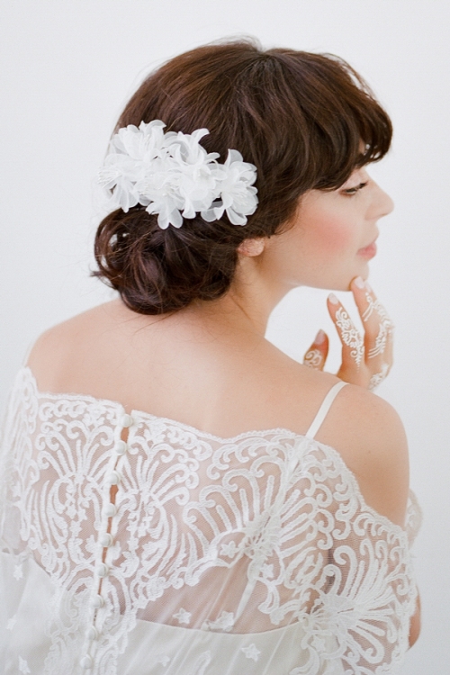 Lola White Floral Headpiece by Bride La Boheme